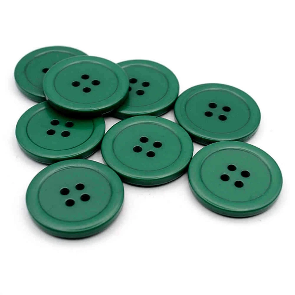 GREEN 4 HOLE RIM BUTTONS Diameter 25.5mm (40L) - Image 1 of 1