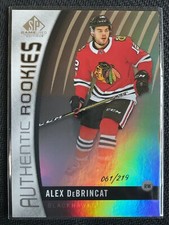 Alex DeBrincat 2017-18 Upper Deck SP Game Used Authentic Rookies RC #061/219