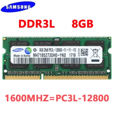 Samsung 8GB DDR3L 1600 MHz PC3L-12800 SO-DIMM 204-Pin 1.35V Notebook Memory RAM - Image 1 of 4