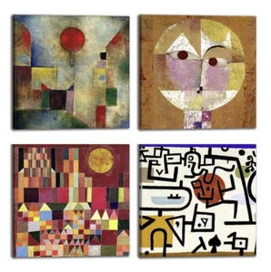 Pinturas Modernas Paul Klee 4 Pzas. 30x30 CM Impresión sobre Lienzo Muebles - Imagen 1 de 5