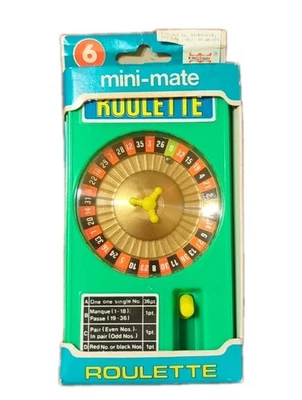 Juego de Ruleta Portátil Mini Ruleta Verde 1976 Juego Portátil Vintage Foto 1 de 4