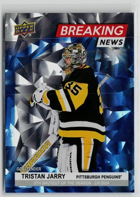 Tristan Jarry - 2024-25 Upper Deck Breaking News #BN-7 Pittsburgh Penguins - Image 1 of 2
