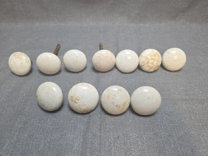 Vintage White Porcelain Door Knobs Lot Of 11 - Picture 1 of 6