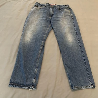 Мужские джинсы Lowrider 40x32 синие The Boulevard классические мешковатые прямые искусственно состаренные - Изображение 1 из 4