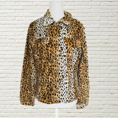 Vintage 90s Cheetah Print Jacket - FURRY! - Baccini S/m - Image 1 of 4