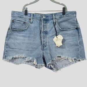 Levi's 501 Shorts High Rise Fitted Through Hip And Tigh Women's Size 32 - Picture 1 of 10