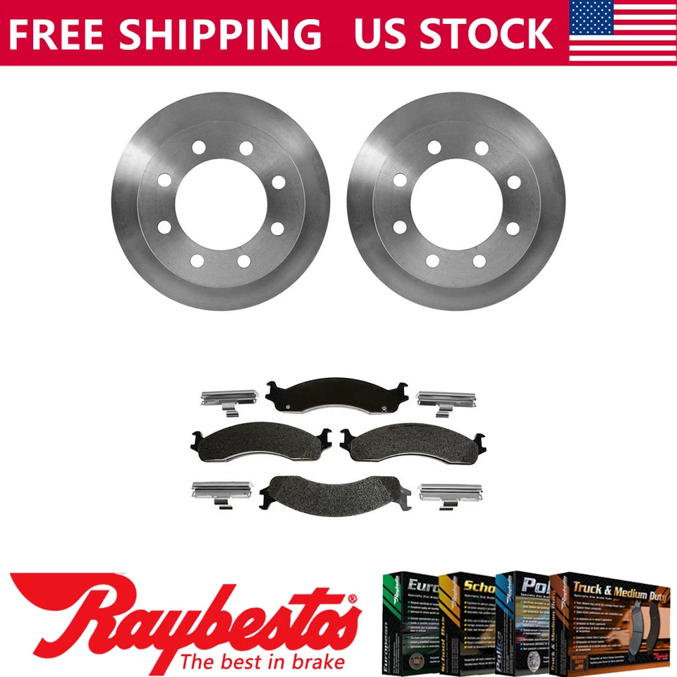 Front Brake Rotors + Metallic Brake Pads Set For 2001-2002 Dodge Ram 3500 Van - Image 1 of 4