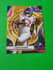 Logan Diggs 2024 Bowman Best U Gold Refractor 43/50 Ole Miss , #20 - Bild 1 von 5