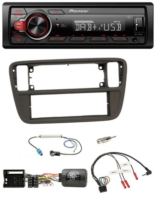 Pioneer MP3 1DIN DAB USB Lenkrad Autoradio für VW Up AA AAN 11-16 schwarz - Bild 1 von 4