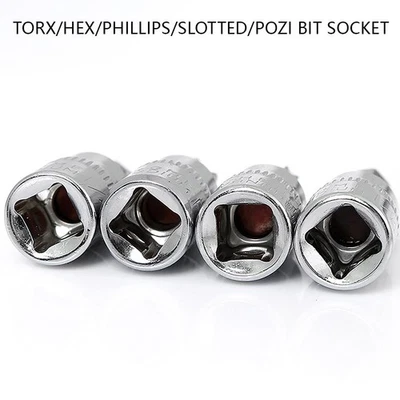 Bit Socket Drive Socket S2 Steel 35mm 1/4" Square Torx/Hex/Phillips/Slotted/Pozi - Image 1 of 4