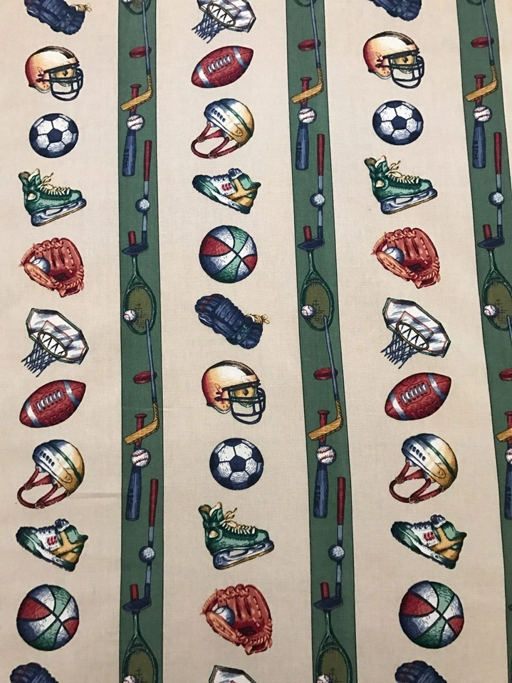 Bloomcraft Sports Fan Cotton Woven Fabric Soccer, Football Tennis 7/8 YARD PIECE - Image 1 of 4