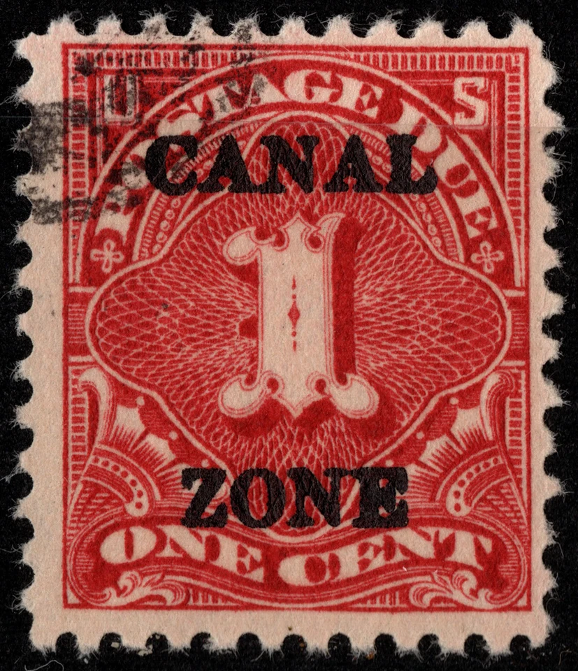 Canal Zone Stamp Scott # J18 Used - 1 Cent Carmine Postage Due Type B Overprint - Image 1 of 1
