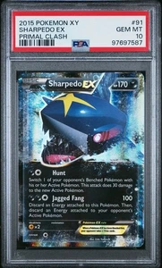 2015 Pokemon XY Primal Clash Sharpedo EX #91 PSA 10 Gem Mint - Picture 1 of 2