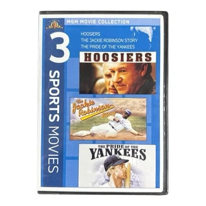 3 Sports Movies: Hoosiers  The Jackie Robinson Story  The Pride of -NEW - Picture 1 of 3