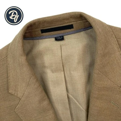 Mens 44 R J Crew Ludlow Slim Solid Light Brown Cotton / Linen Patch Pocket - Image 1 of 4