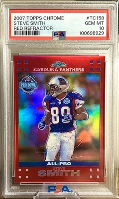 Steve Smith 2007 Topps Chrome Red Refractor /139 #TC158 PSA 10 POP: 1 Panthers - Image 1 of 2