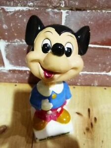 Disney Mickey Mouse Bobbin Head Figure Light Blue Shirt & Red Pants from Japan