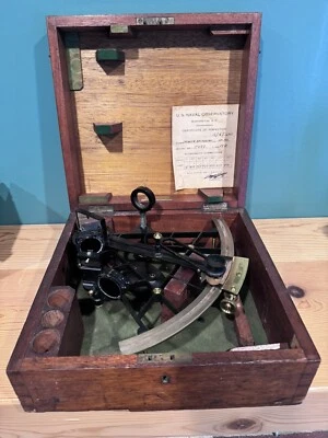 De colección Segunda Guerra Mundial Sextante Barco de la Marina de los Estados Unidos Spencer Browning Co Londres - Lloyd Phoenix NY Foto 1 de 4