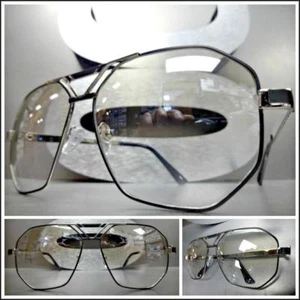 Classic Vintage RETRO Style Club Rave DJ Party SUNGLASSES Clear Lens Slight Tint - Picture 1 of 7