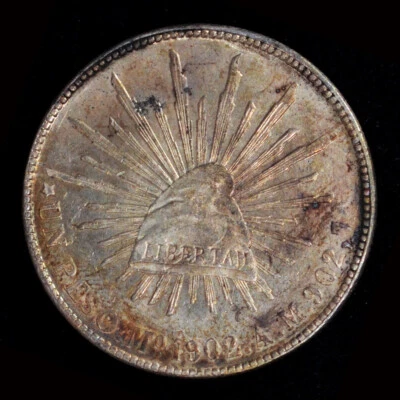 1902 MoAM Mexico Second Republic Un Peso UNCIRCULATED SILVER Coin - Image 1 of 2