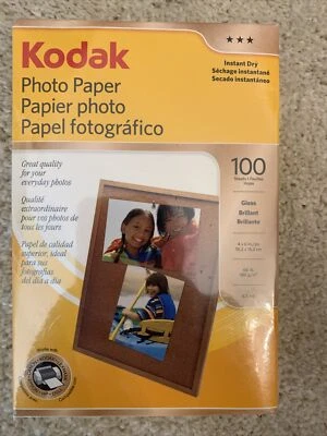 Kodak Photo Paper 1743327 100 Sheets Gloss 4" x 6" Brand New Sealed Quick Dry HP - Image 1 of 2
