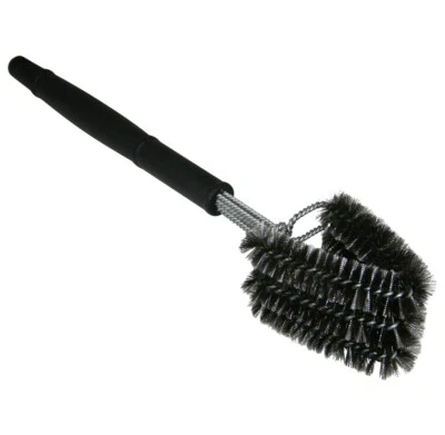 TRENDYSHOP365 BBQ Profi XL Grillbürste Dreifachbürste Holzkohle Grill Bürste Reinigungsbürste