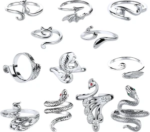12Pcs Crochet Rings, Finger Yarn Guide Crochet Tension Companion Rings Adjustabl - Picture 1 of 7