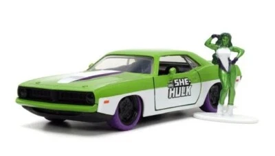 JADA TOYS - 1973 PLYMOUTH Barracuda con figura di She HULK - 1/32 - JAD34273 - Immagine 1 di 4