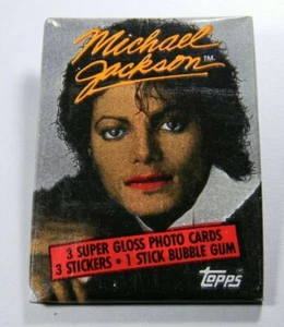 Tarjetas coleccionables Michael Jackson 1984 Topps raras selladas primera edición labios rojos - Imagen 1 de 2