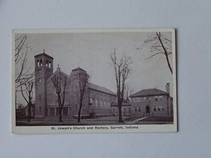 Garrett Indiana IN Iglesia y Rectoría de San José principios de 1900 - Imagen 1 de 2
