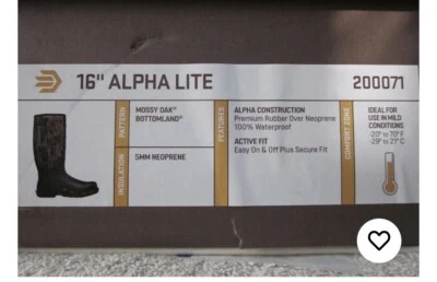 LaCrosse Men's 16" Alpha Lite Rubber Hunting Boots Sizes 7,8,9,10,11,12,13,14 - Image 1 of 4