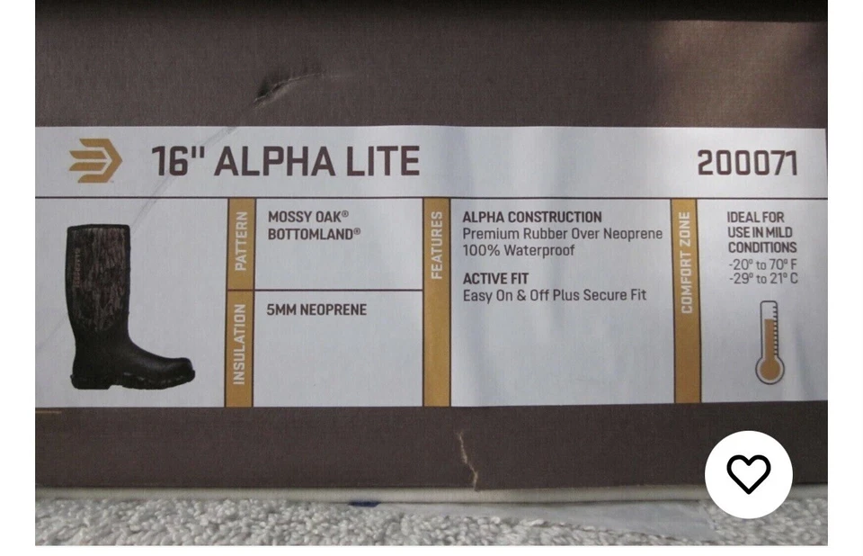 LaCrosse Men's 16" Alpha Lite Rubber Hunting Boots Sizes 7,8,9,10,11,12,13,14 - Image 1 of 4