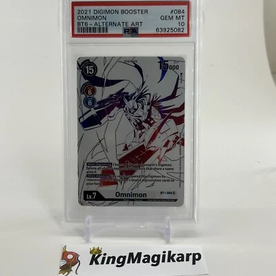 PSA 10 Omnimon Omegamon Parallel BT1 SR BT6 Digimon Card Double Diamond Gem Mint - Image 1 of 4