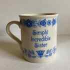 HALLMARK Vintage S.I.S. Simply Incredible Sister Coffee Tea Cup Mug Gift 7 Fl Oz