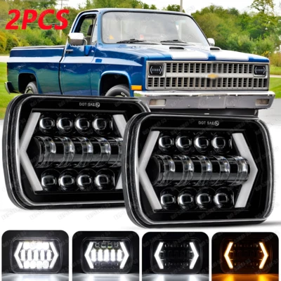 2件装7x6英寸适用于雪佛兰C10 C20 C30 K10 K20 K30 LED车头灯密封光束DRL — 第 1/4 张图片