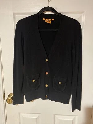 Cárdigan Suéter Tory Burch Algodón Cachemira Bolsillos con Solapa Talla: S Foto 1 de 4