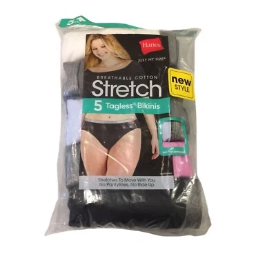 Juego de 5 bikinis elásticos transpirables sin etiquetas talla 12/4X gris rosa negro JMS Foto 1 de 4