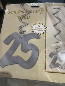 5 packs Beistle 25th Wedding Anniversary 3 Foot Decorations. New #57621 - Picture 1 of 7