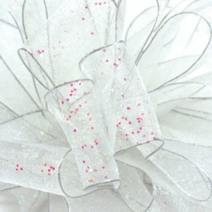 Cosmic Iridescent Sparkle Sheer White Wired Ribbon 25 Yards NEW holiday party - Picture 1 of 1