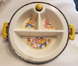 Vintage Excello Divided Baby Dish ♤Porringer♤ Jack & Jill Rhyme - Picture 1 of 12