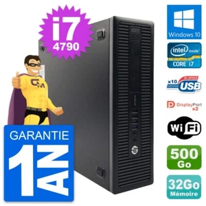 PC HP ProDesk 600 G1 SFF Intel i7-4790 RAM 32Go Disque 500Go Windows 10 Wifi - Photo 1/7