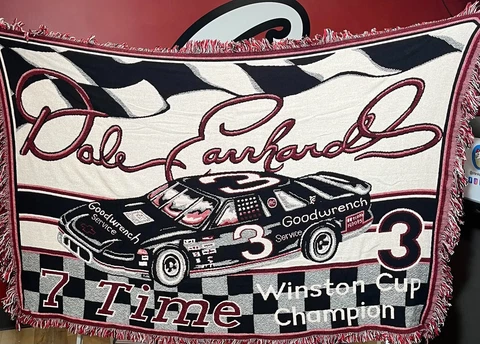 Dale Earnhardt #3 NASCAR The Intimidator Vintage Woven Tapestry Throw Blanket Cover
