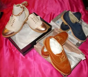Women Work Shoes Dressy Business SIZE 7 Low Heel By WANTED Navy Blue Brown Ivory - Picture 1 of 17