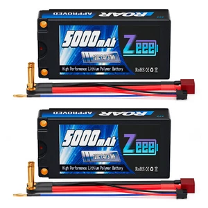 Zeee 2S Lipo Battery 5000mAh 7.4V 120C 5mm Bullet to T Roar Approved for RC Car - Picture 1 of 6