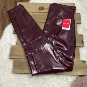 Spanx Neu mit Etikett Rubin Kunstleder Leggings - Bild 1 von 5