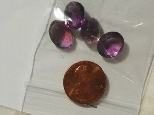 Amethyst 22.37 Carats 4 Faceted Natural Inclusions Some Color Zoning - Picture 1 of 1