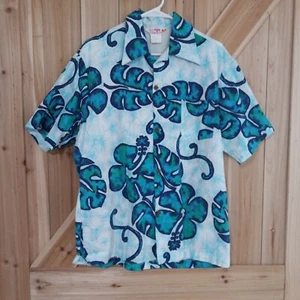Camicia Hawaiana Sears Uomo Grande Colorata Floreale Geometrica Spiaggia Vintage USA - Foto 1 di 5