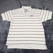 Callaway Polo Shirt Adult Extra Large White Golf Black Stripes David Leadbetter