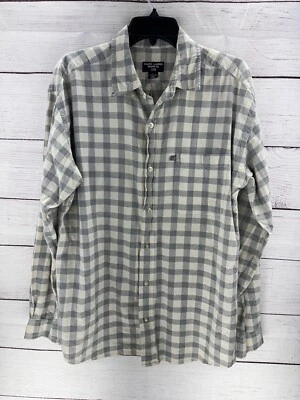 Ralph Lauren Polo Jeans Co Shirt Men's Large Button Up Plaid Gray White Flag - Image 1 of 4