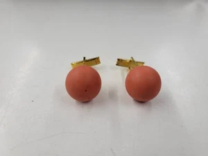 Vintage Gold-Tone Orange Globe Mens Cufflinks. Unbranded. Nice Condition - Picture 1 of 11